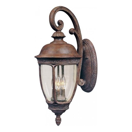 Maxim Three Light Sienna Seedy Glass Wall Lantern 40464CDSE
